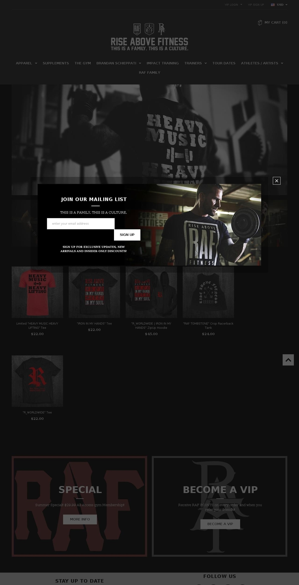 riseabovefitnessoc.com shopify website screenshot
