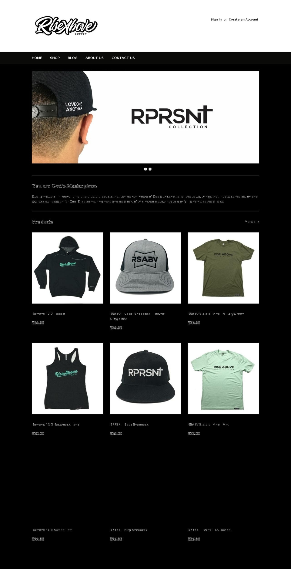 riseabovesupply.com — Shopify storefront screenshot