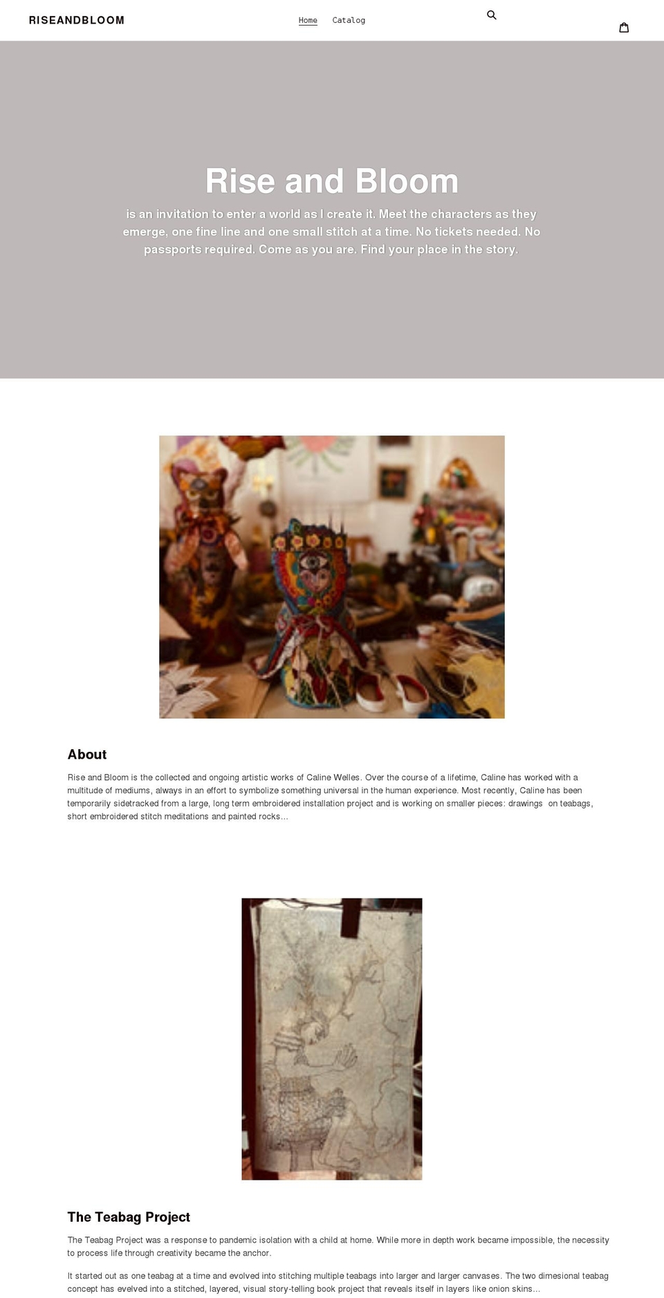 riseandbloom.com shopify website screenshot