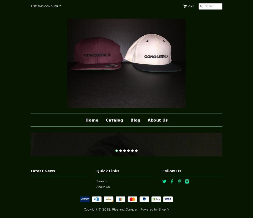 riseandconquerlifestyle.com shopify website screenshot