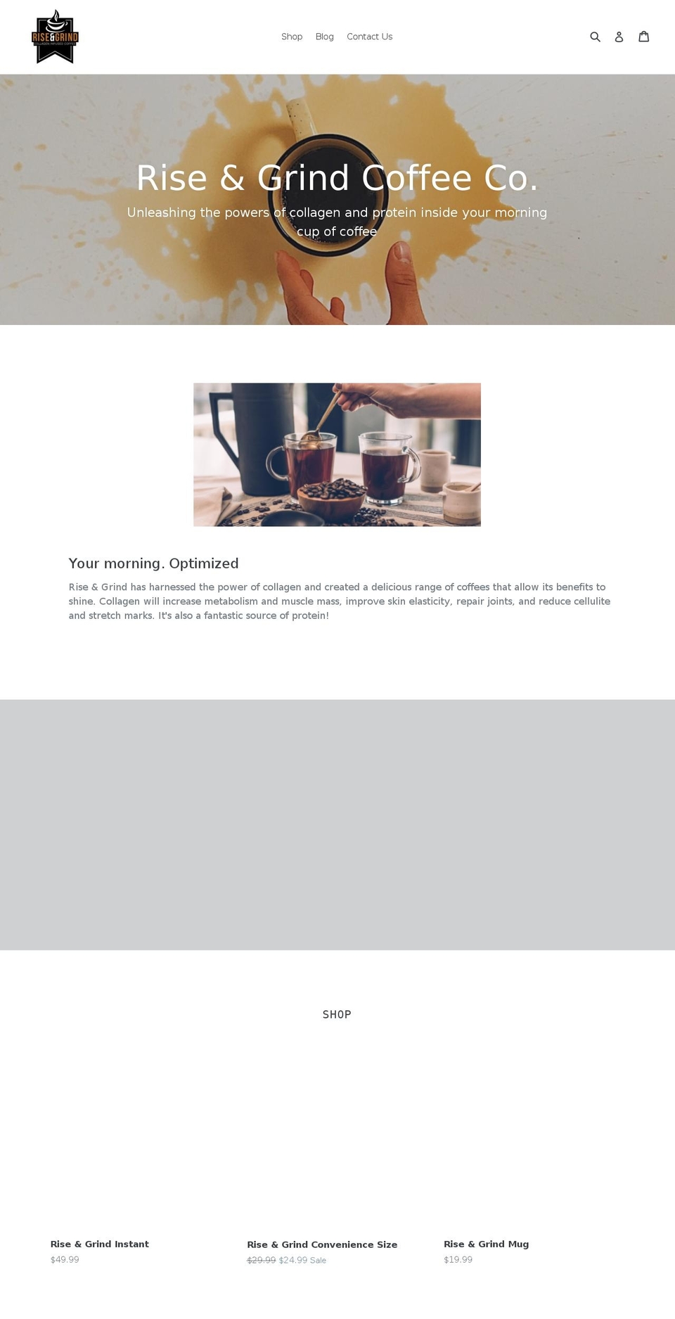 riseandgrindcoffee.com — Shopify storefront screenshot