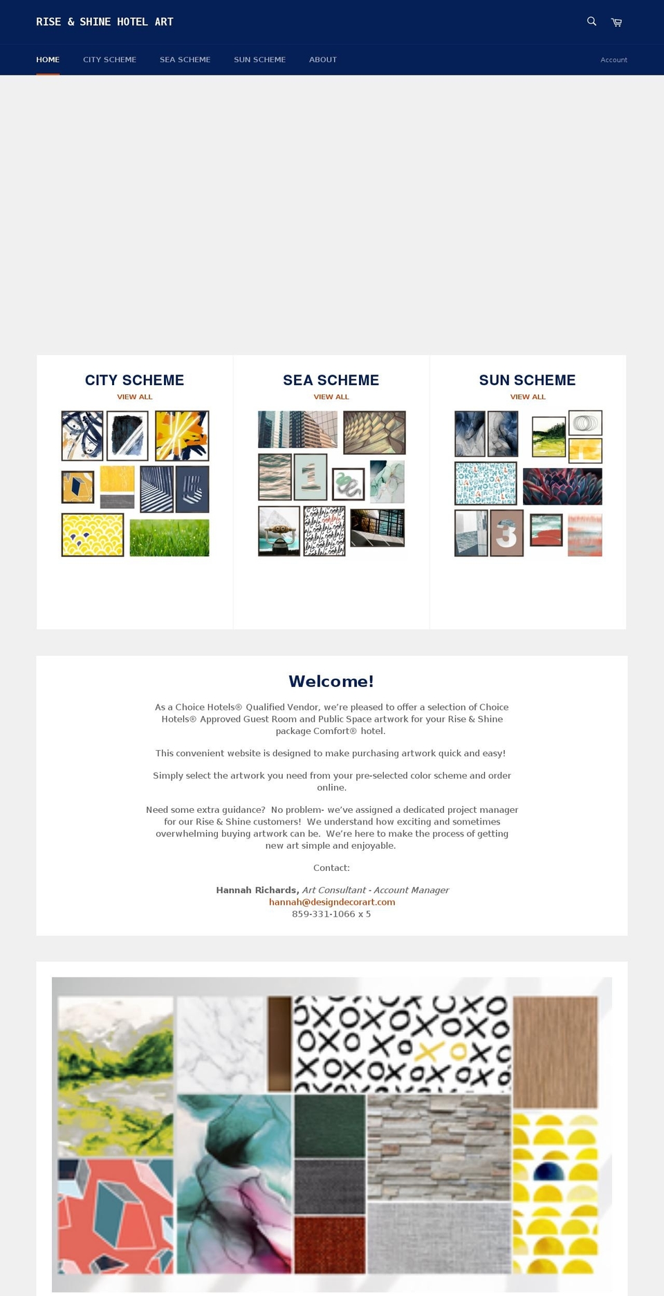 riseandshineart.com shopify website screenshot