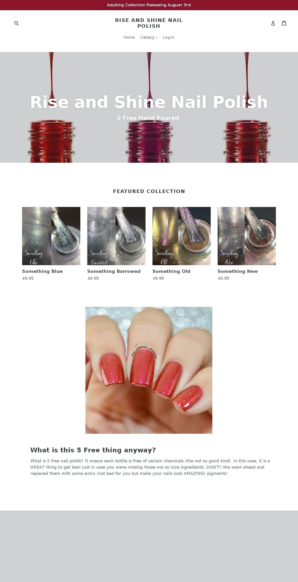 riseandshinecosmetics.com — Shopify storefront screenshot