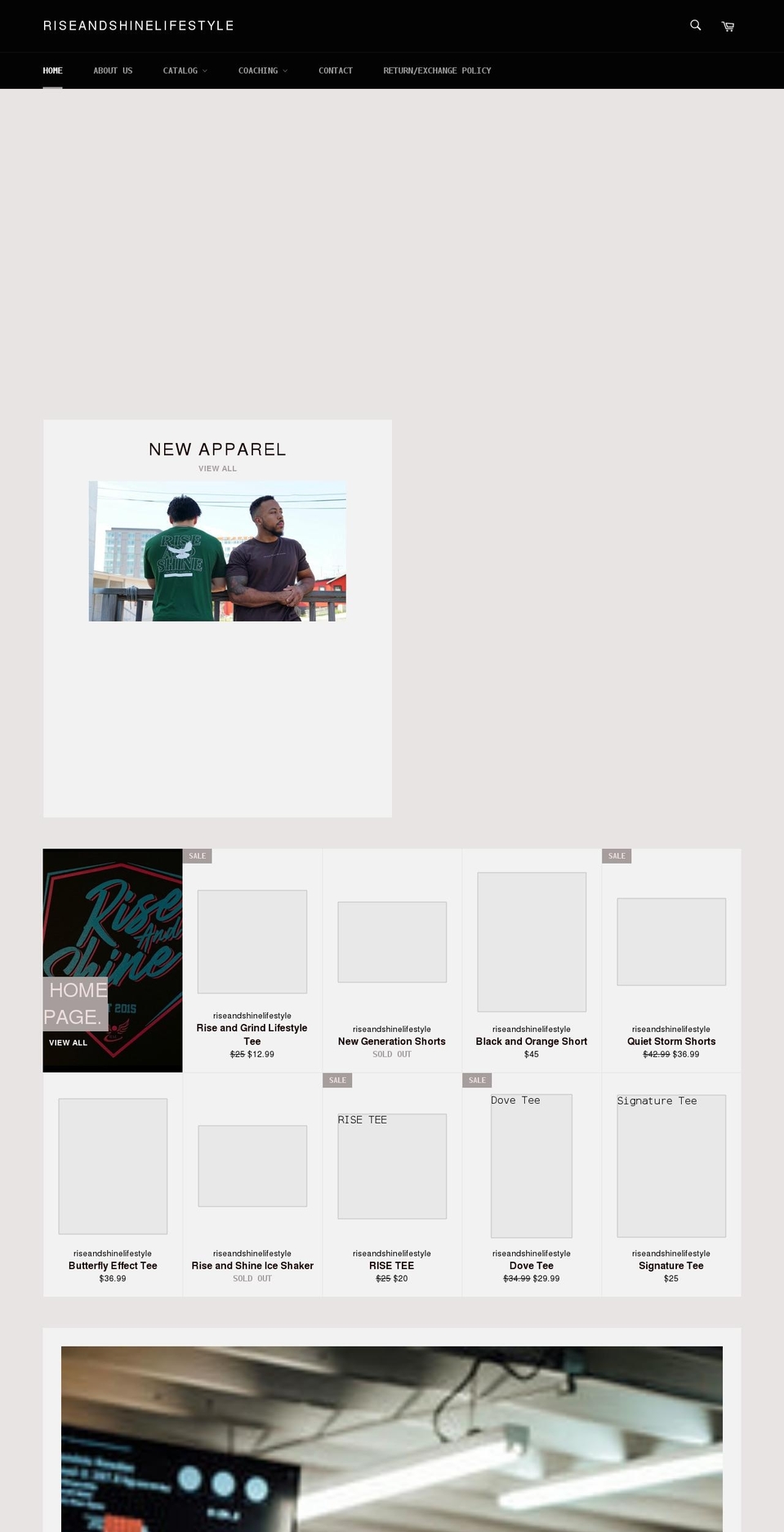 riseandshinelifestyle.myshopify.com shopify website screenshot