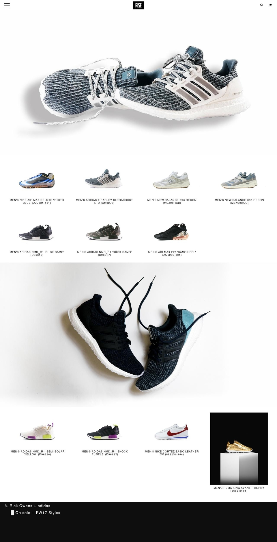 riseblack.com shopify website screenshot
