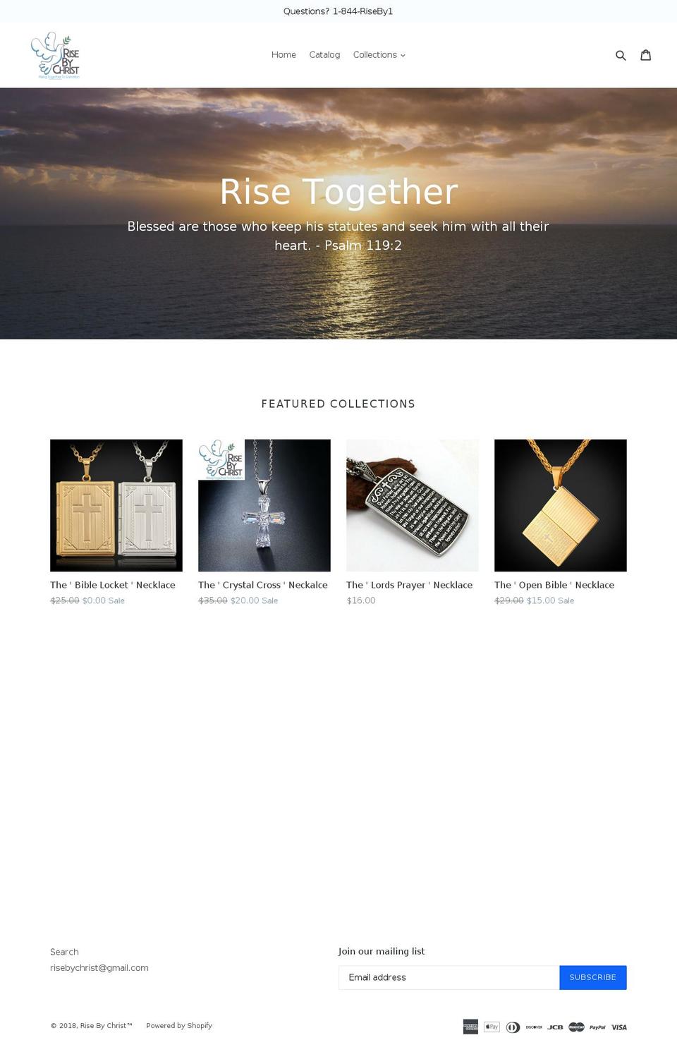 risebychrist.com — Shopify storefront screenshot