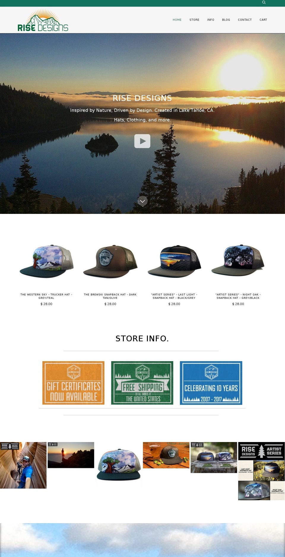 risedesignstahoe.com — Shopify storefront screenshot