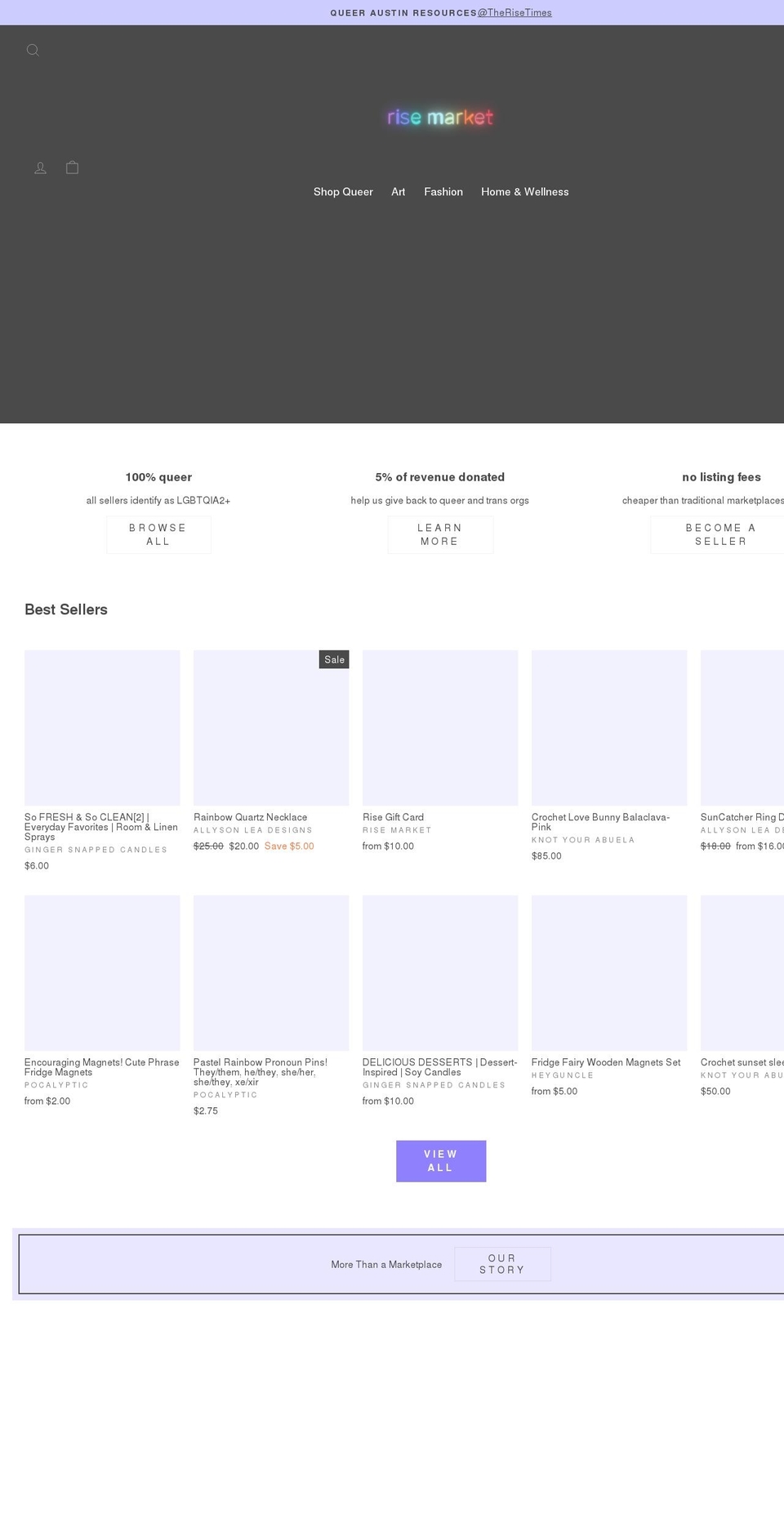 risemarket.com shopify website screenshot