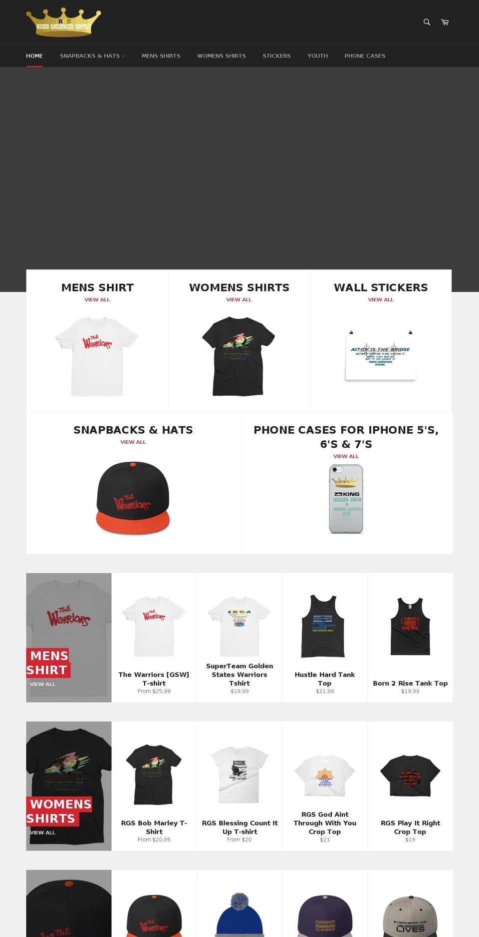 risengreatnesssupply.com — Shopify storefront screenshot