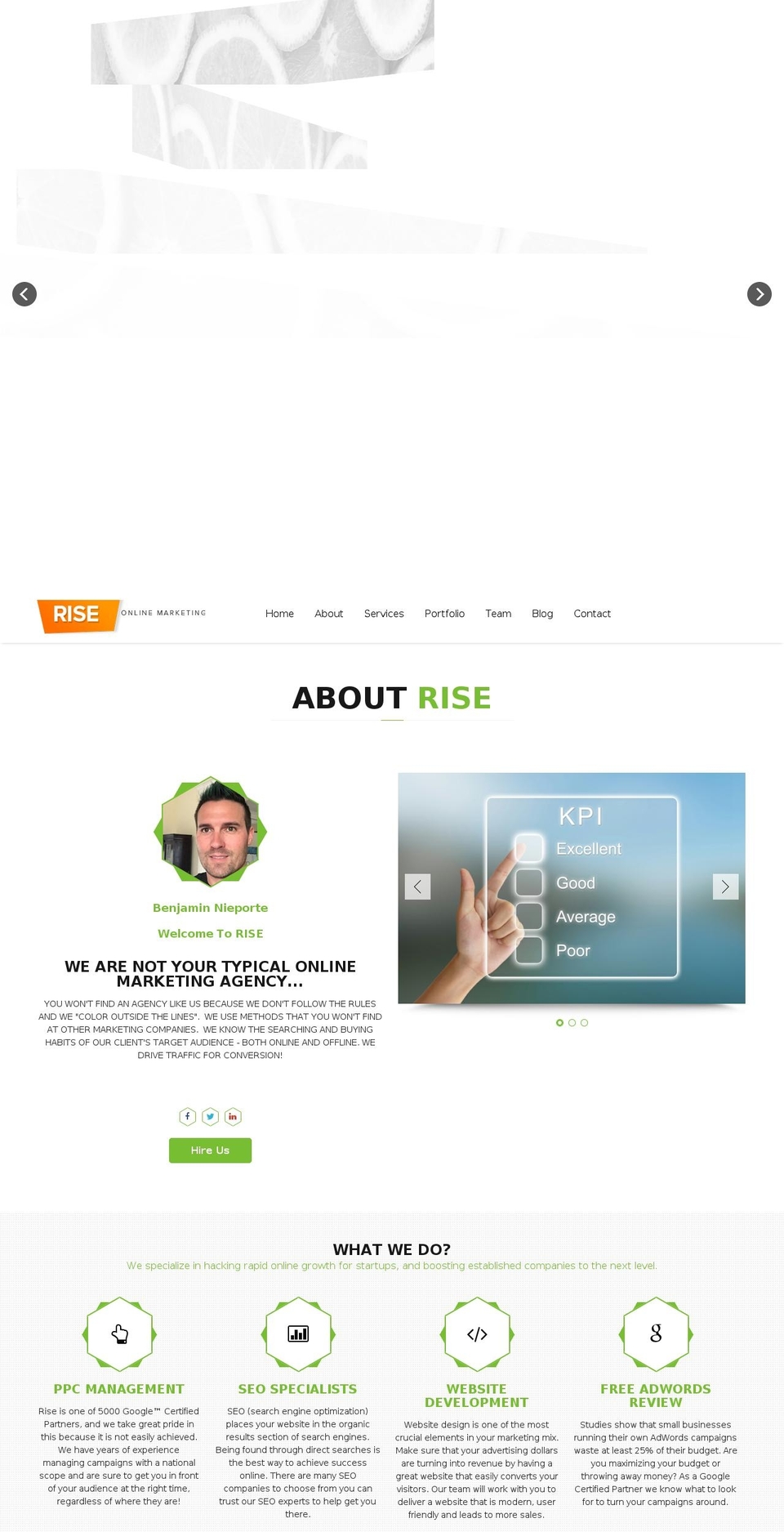 riseonlinemarketing.com shopify website screenshot