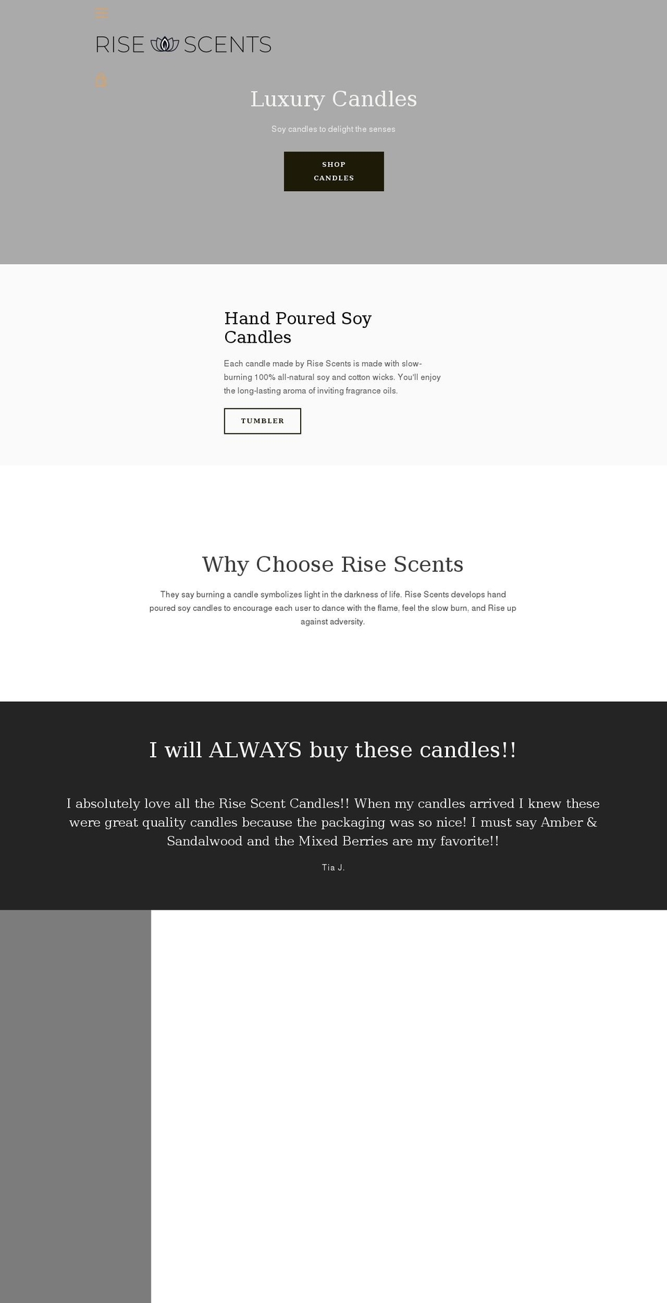 risescents.com shopify website screenshot