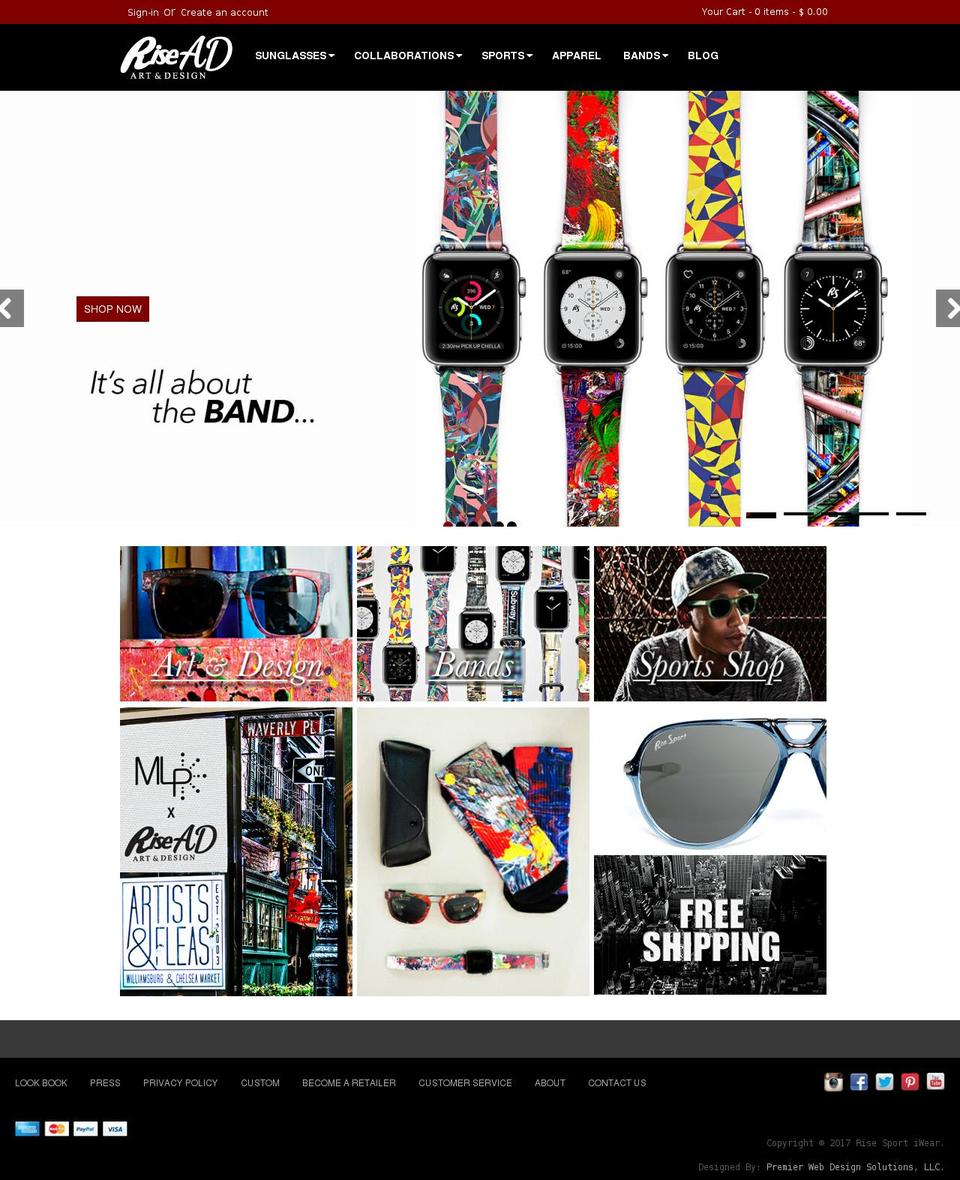 risesportiwear.com shopify website screenshot