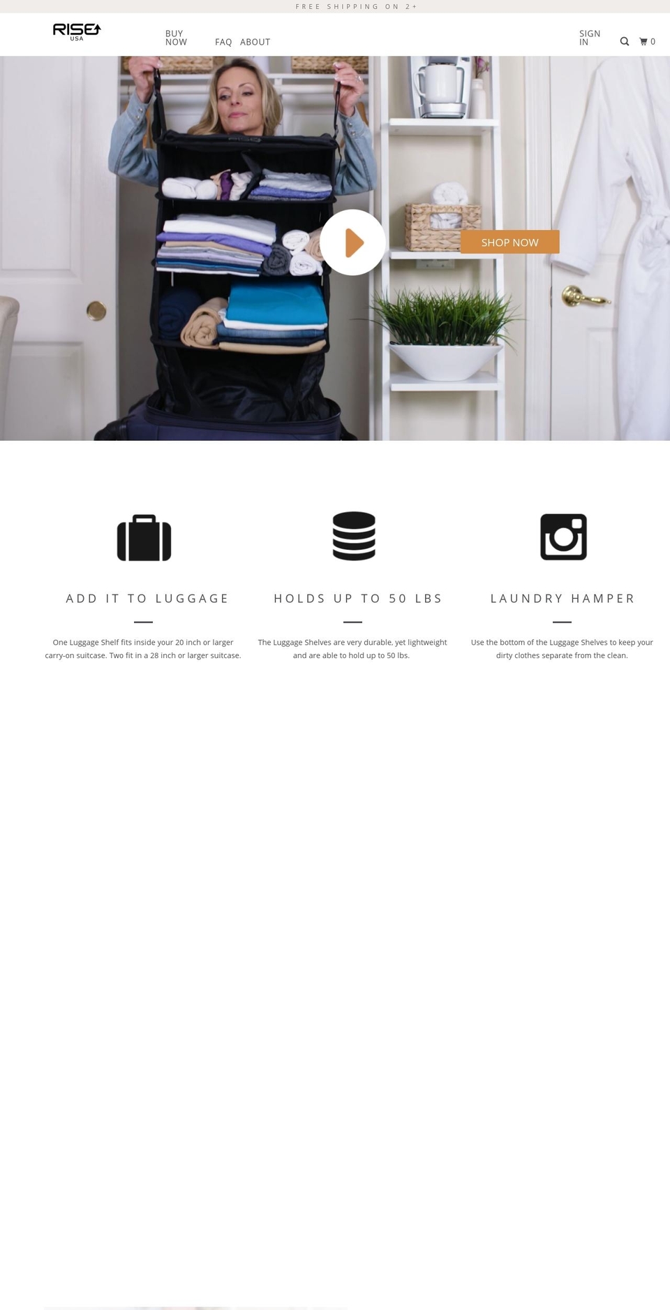 risetravel.com — Shopify storefront screenshot