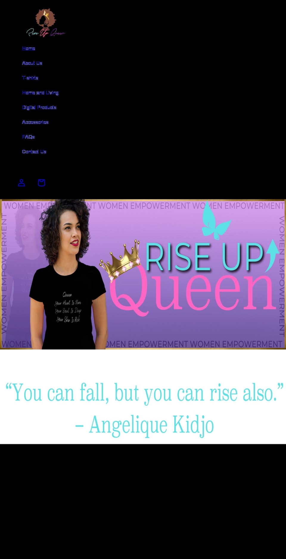 riseup-queen.com shopify website screenshot