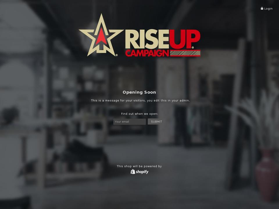 riseupcampaign.com shopify website screenshot