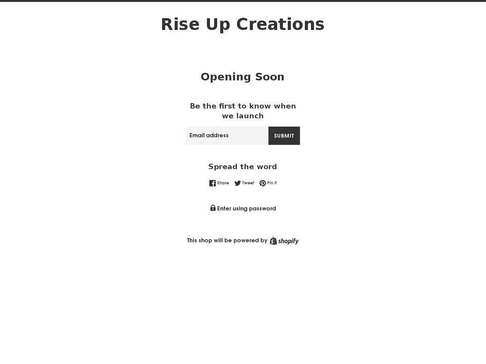 riseupcreations.com shopify website screenshot