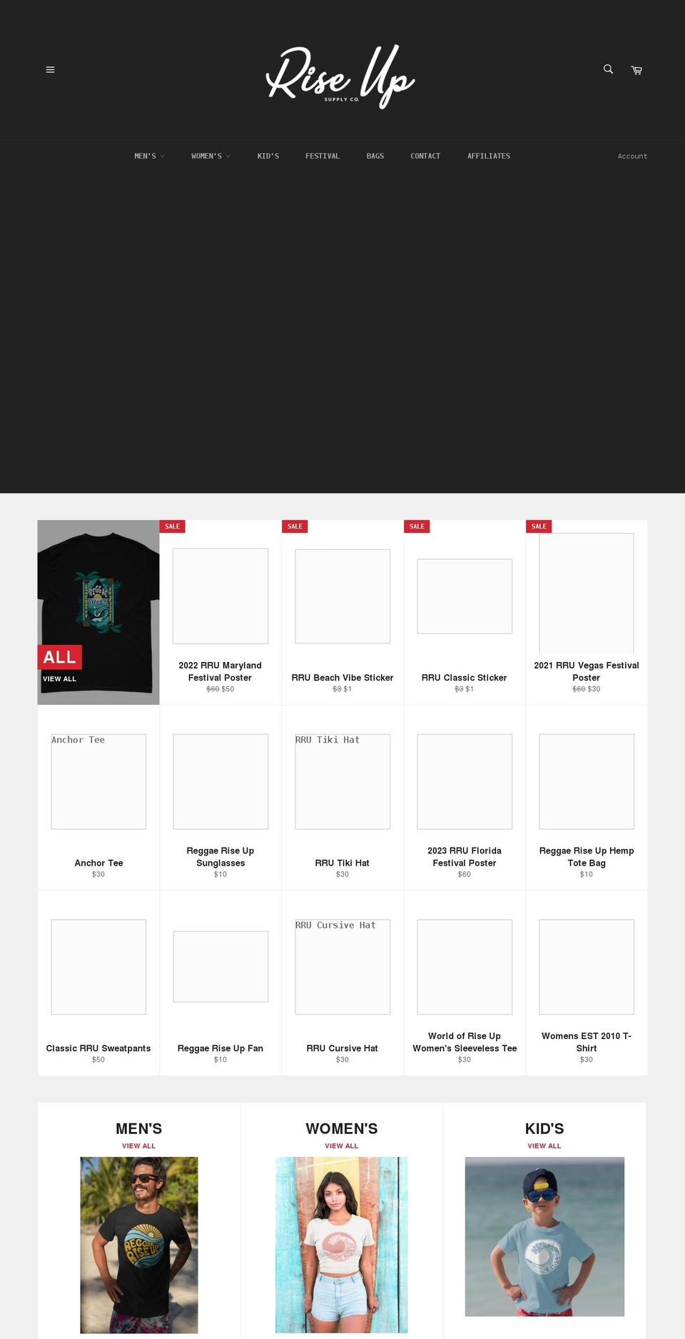riseupsupplyco.com shopify website screenshot