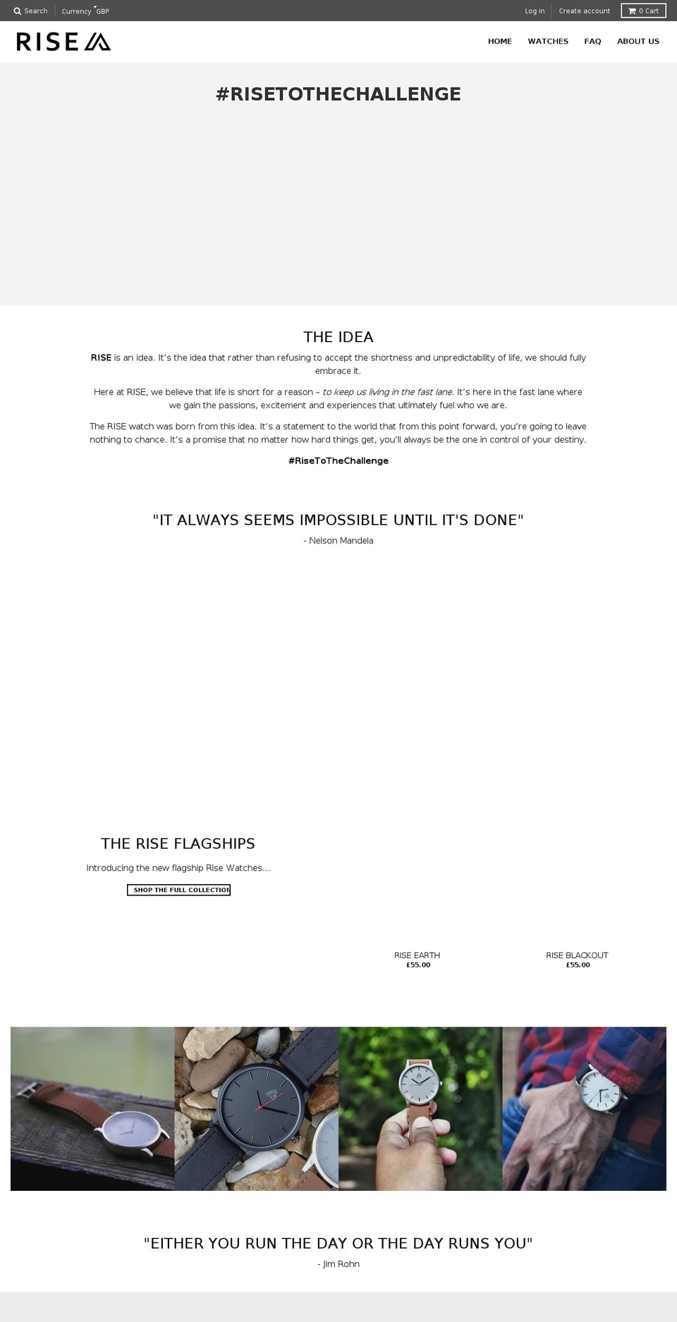 risewatches.com shopify website screenshot