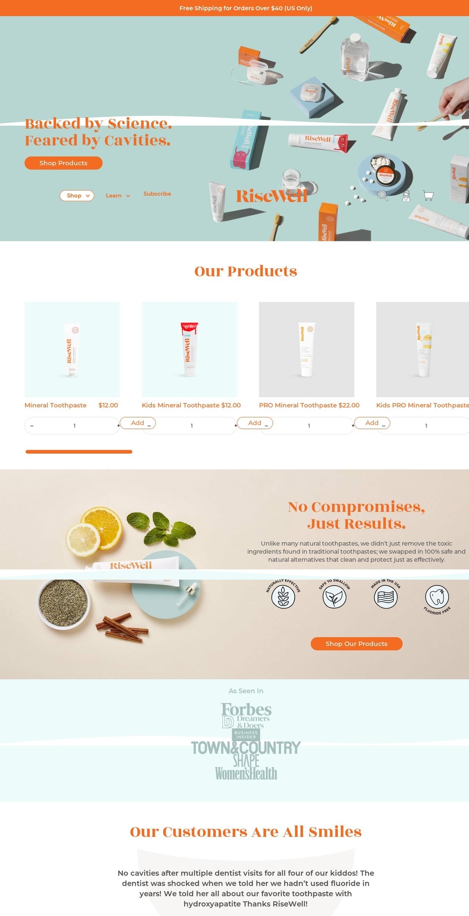 risewell.com shopify website screenshot
