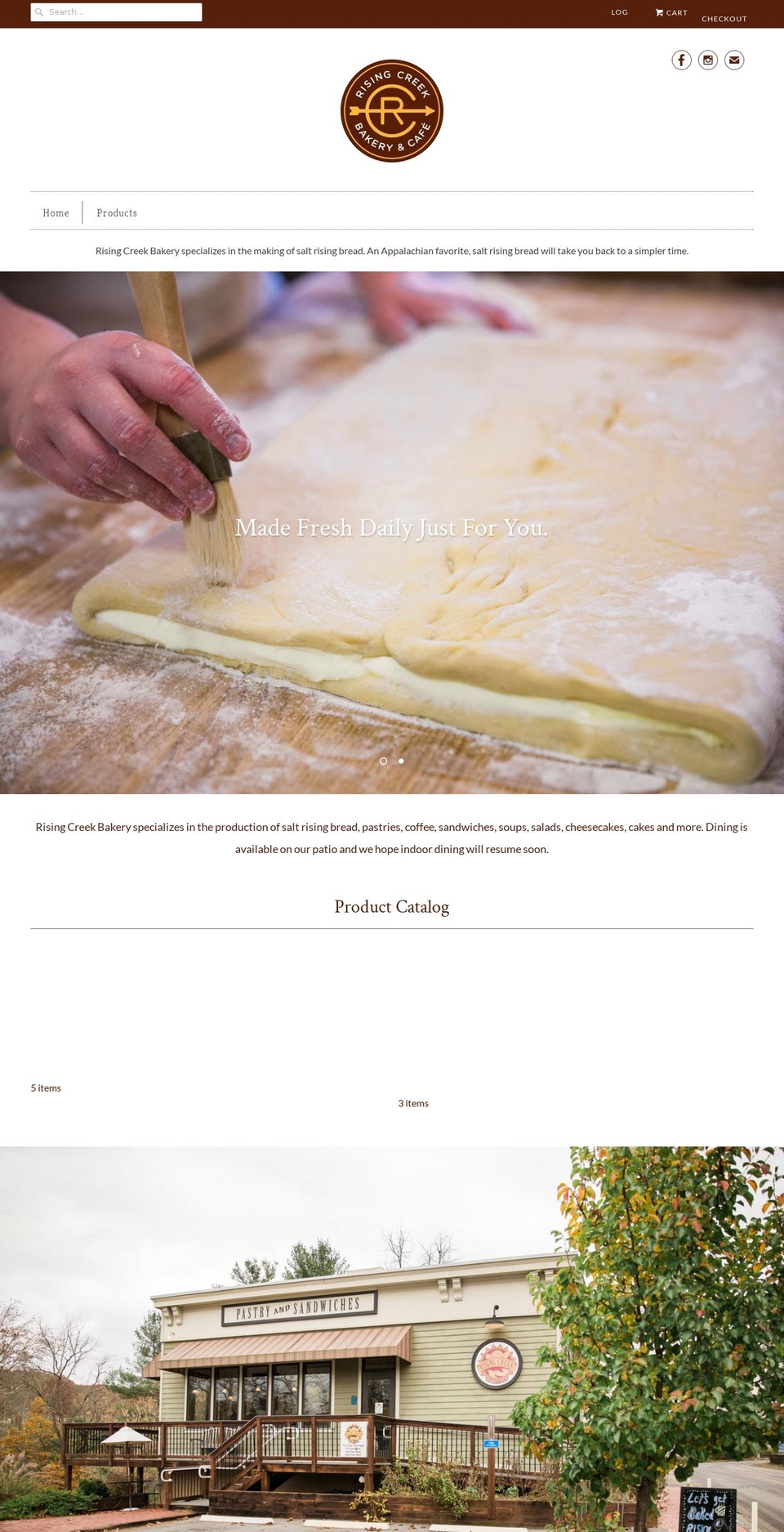 rising-creek-bakery.myshopify.com shopify website screenshot