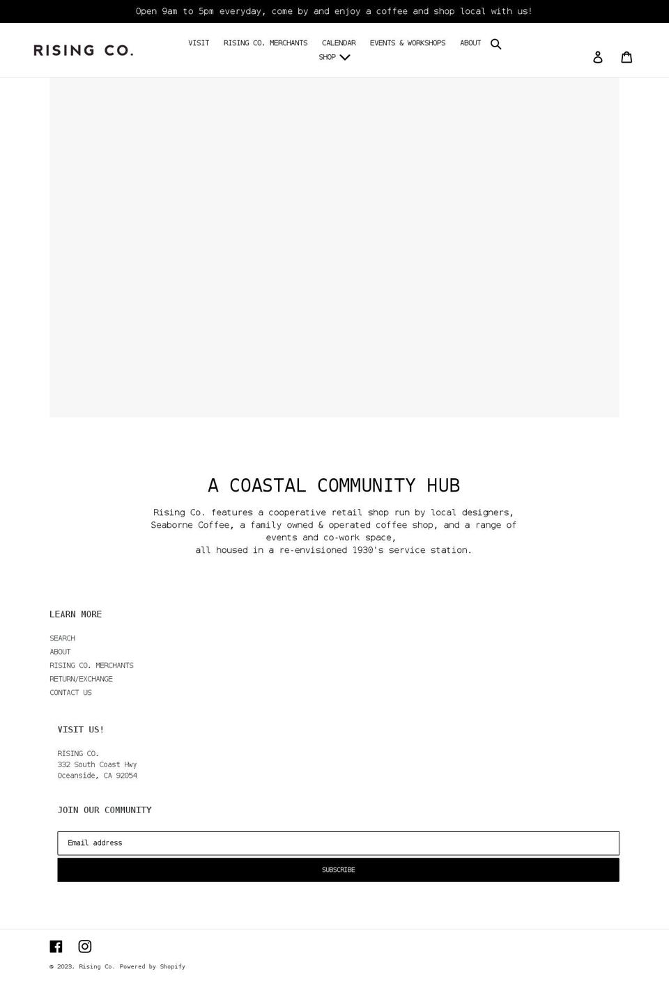 risingco.myshopify.com shopify website screenshot