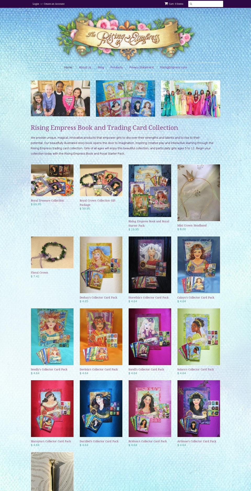 risingempress.myshopify.com shopify website screenshot