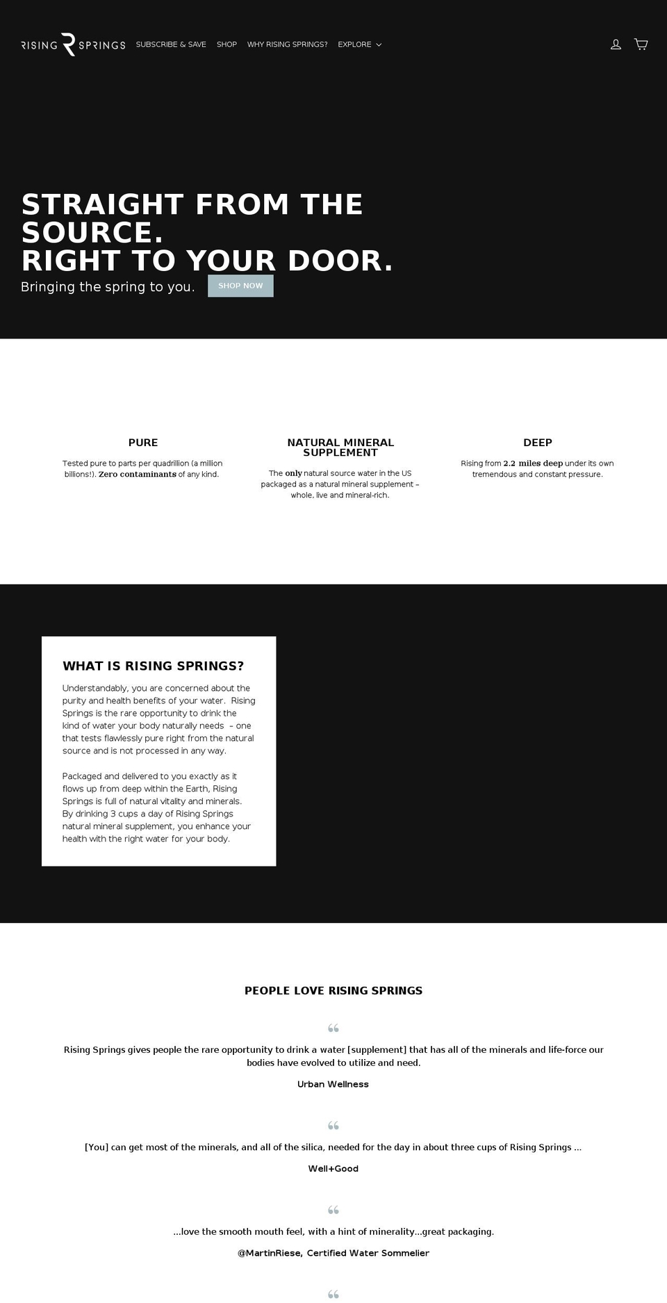 risingspringssource.com — Shopify storefront screenshot