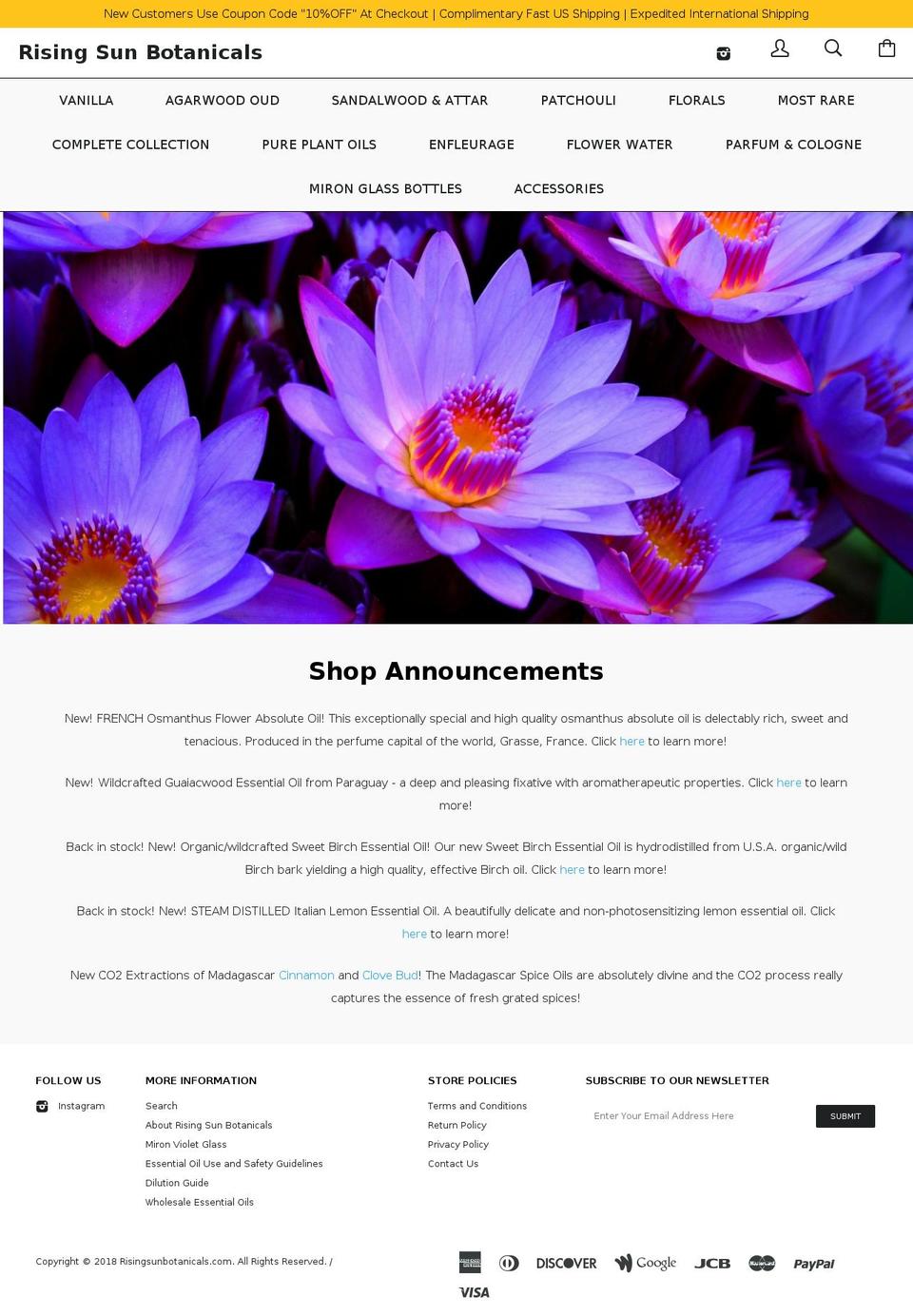 risingsunbotanicals.com — Shopify storefront screenshot