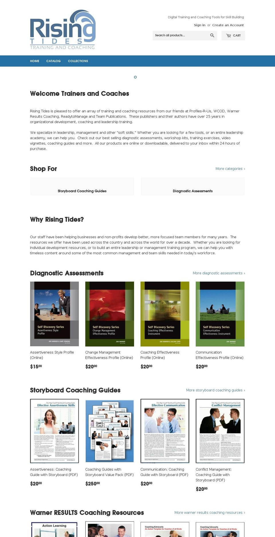 risingtidestrainingandcoaching.com — Shopify storefront screenshot