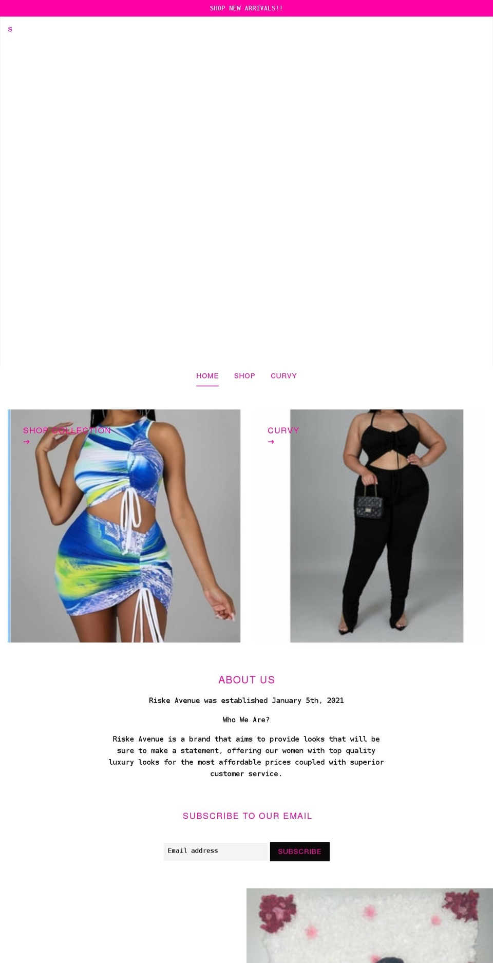 riskeavenue.com shopify website screenshot
