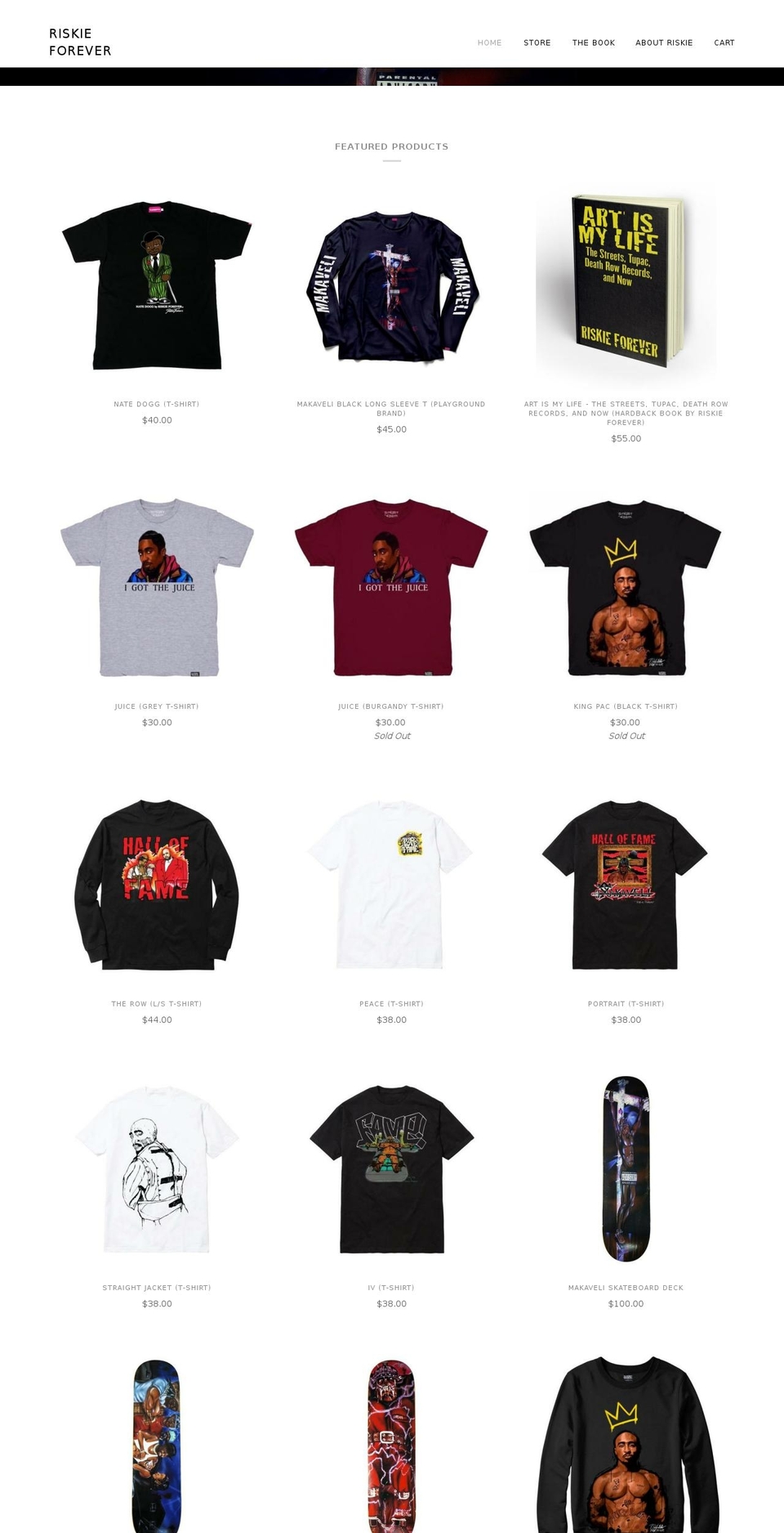 riskieforever.com shopify website screenshot