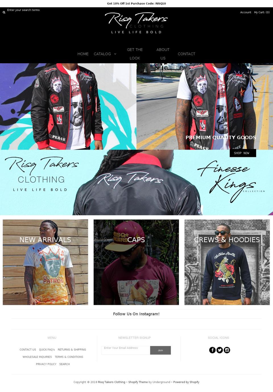 risqtaker.com — Shopify storefront screenshot