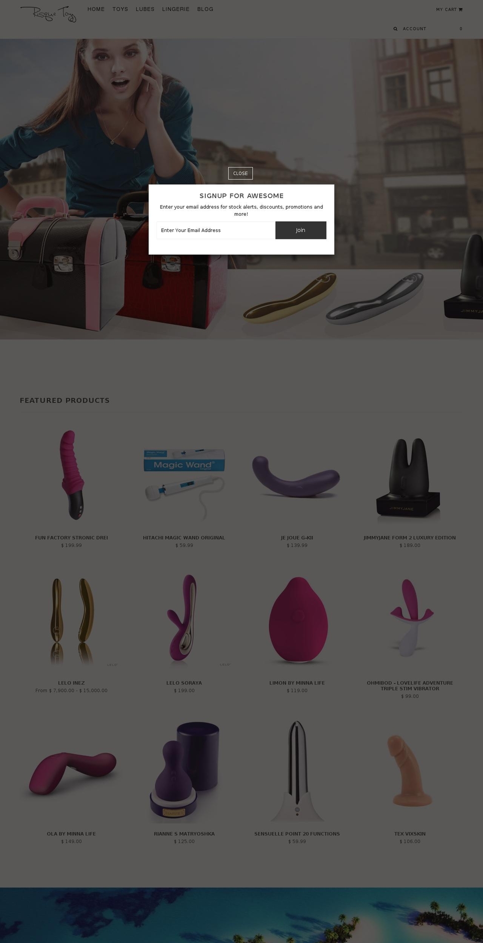 risquetoyz.com — Shopify storefront screenshot