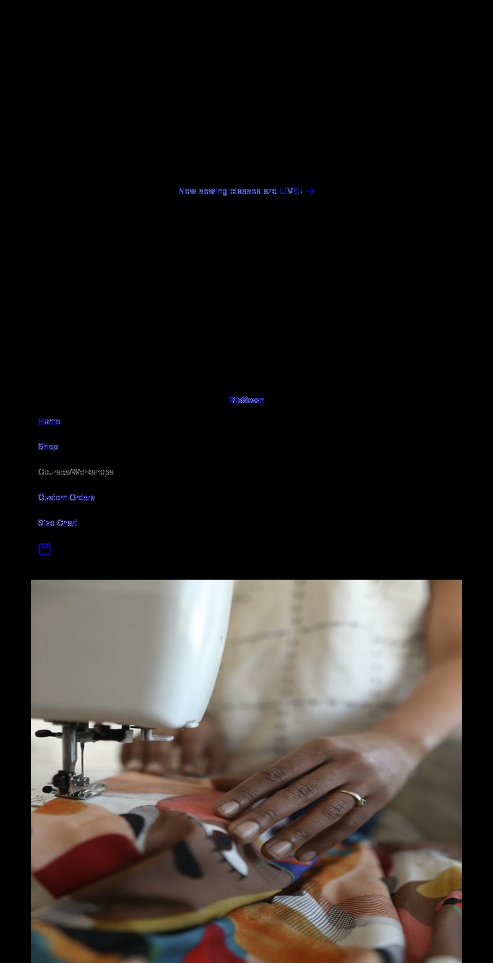rissewn.com shopify website screenshot