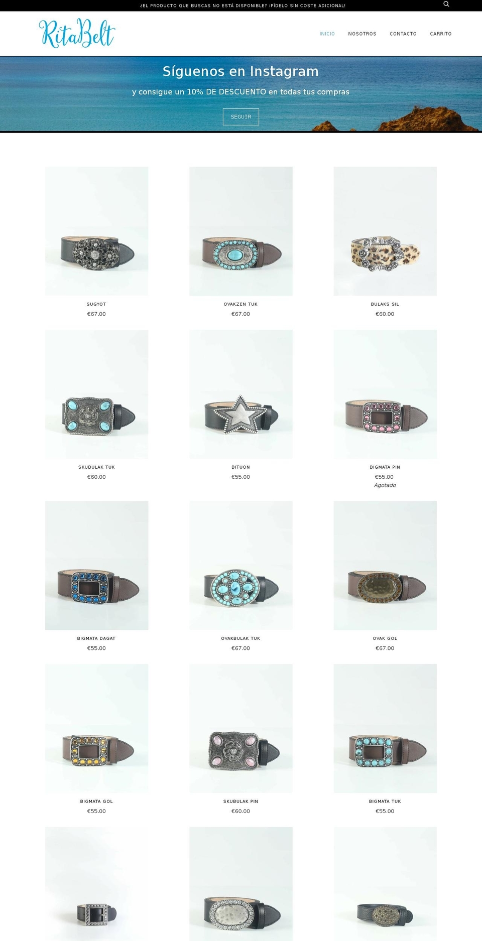 ritabelt.com — Shopify storefront screenshot