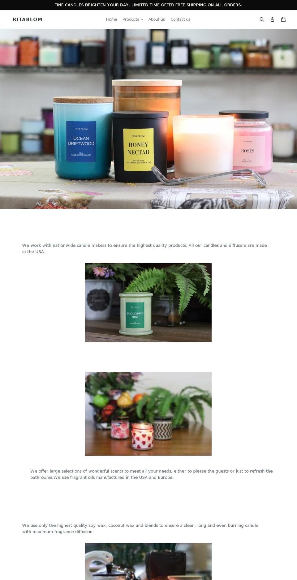 ritablom.com — Shopify storefront screenshot