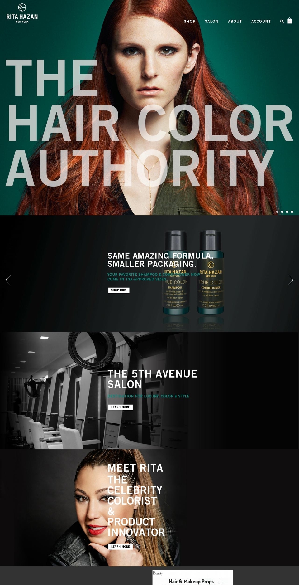 ritahazansalon.com shopify website screenshot