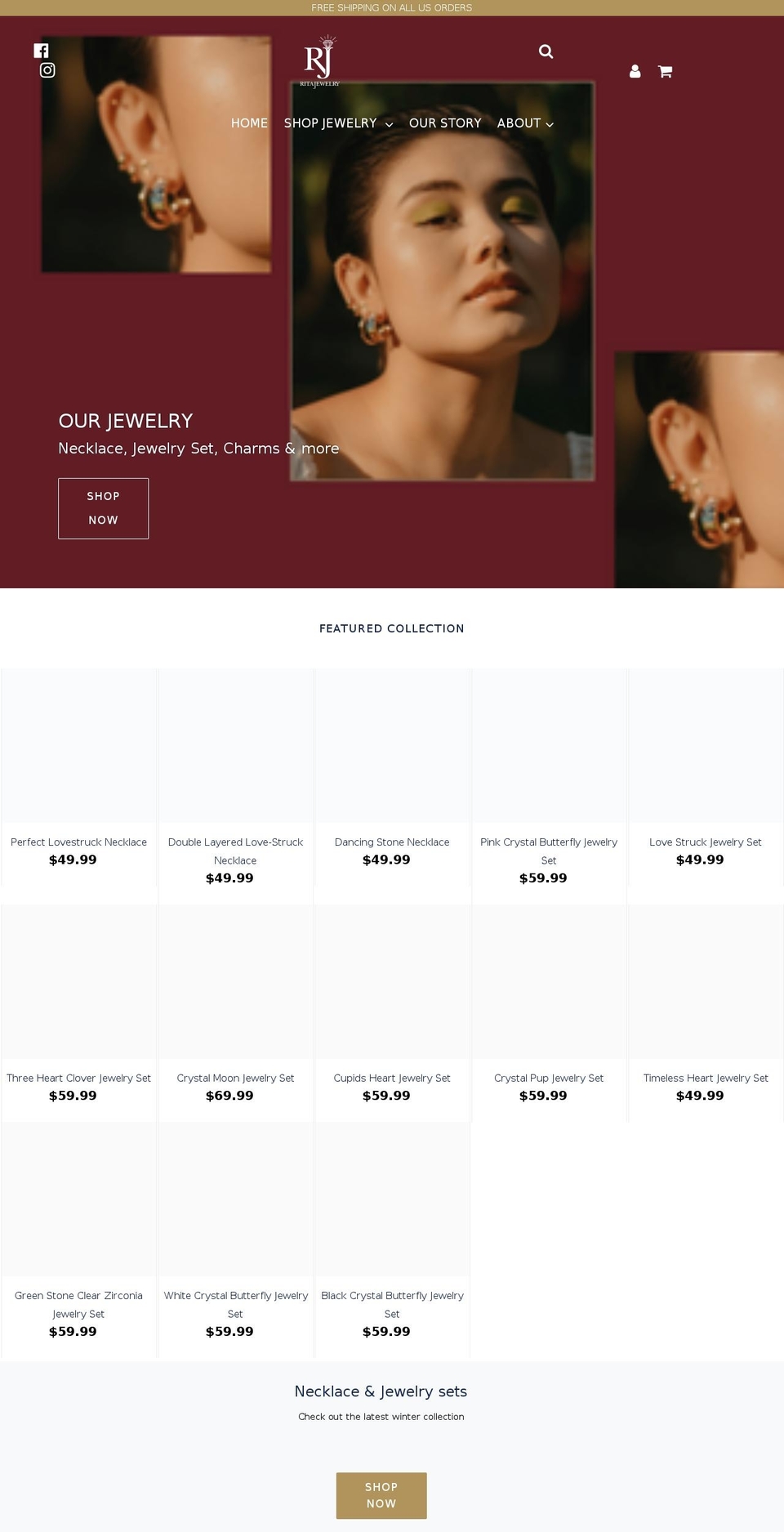 ritajewelry.com shopify website screenshot