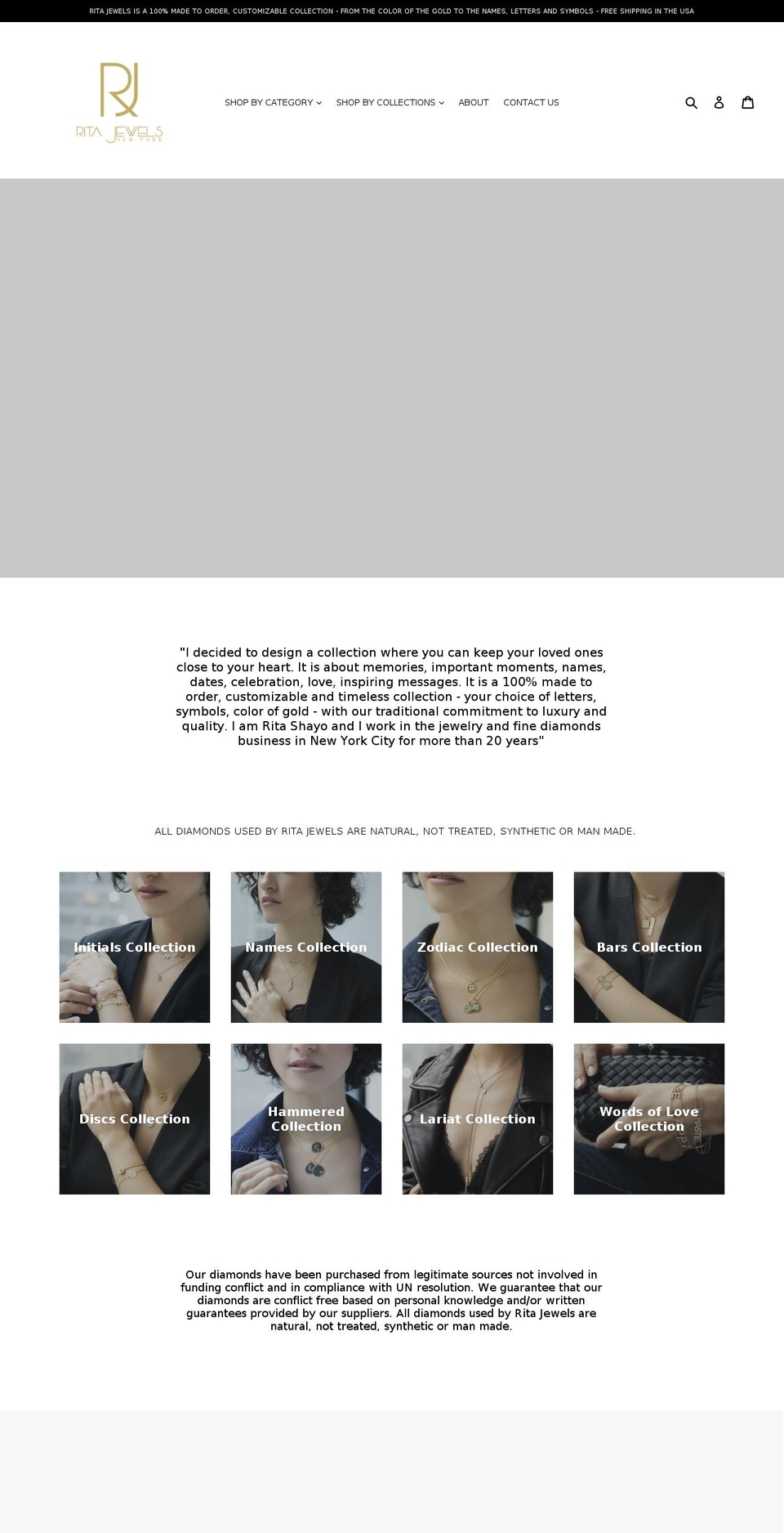 ritajewels.com — Shopify storefront screenshot