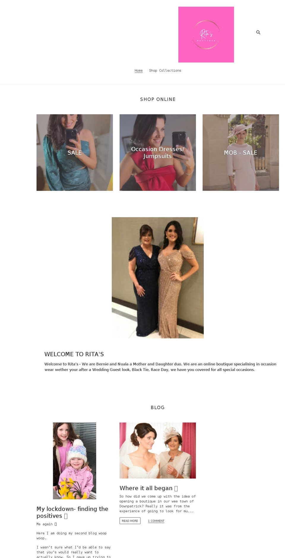 ritasoccasionwear.com shopify website screenshot