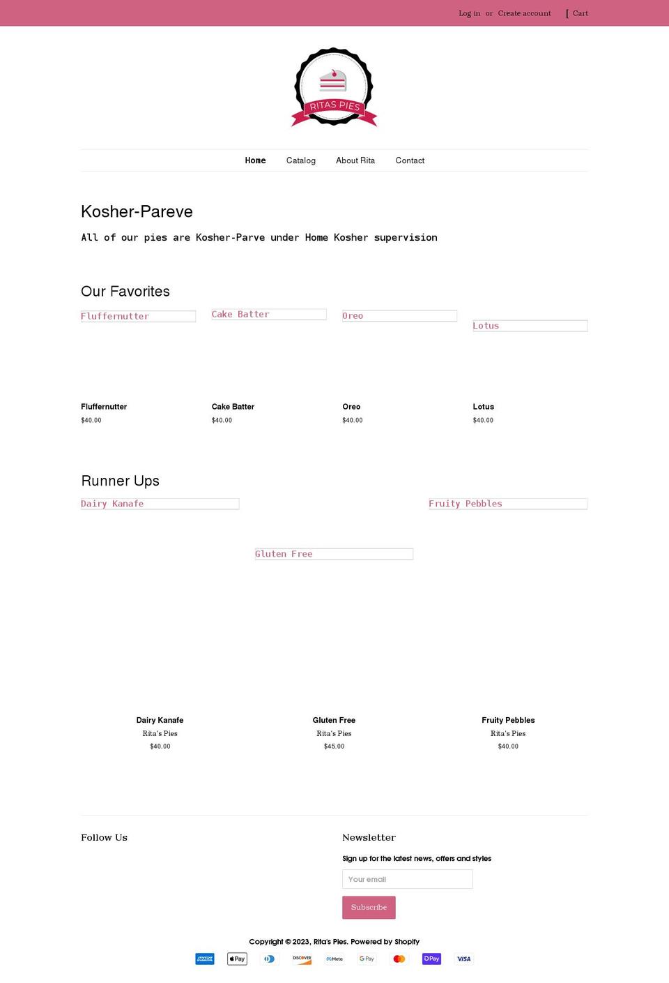 ritaspies.com shopify website screenshot