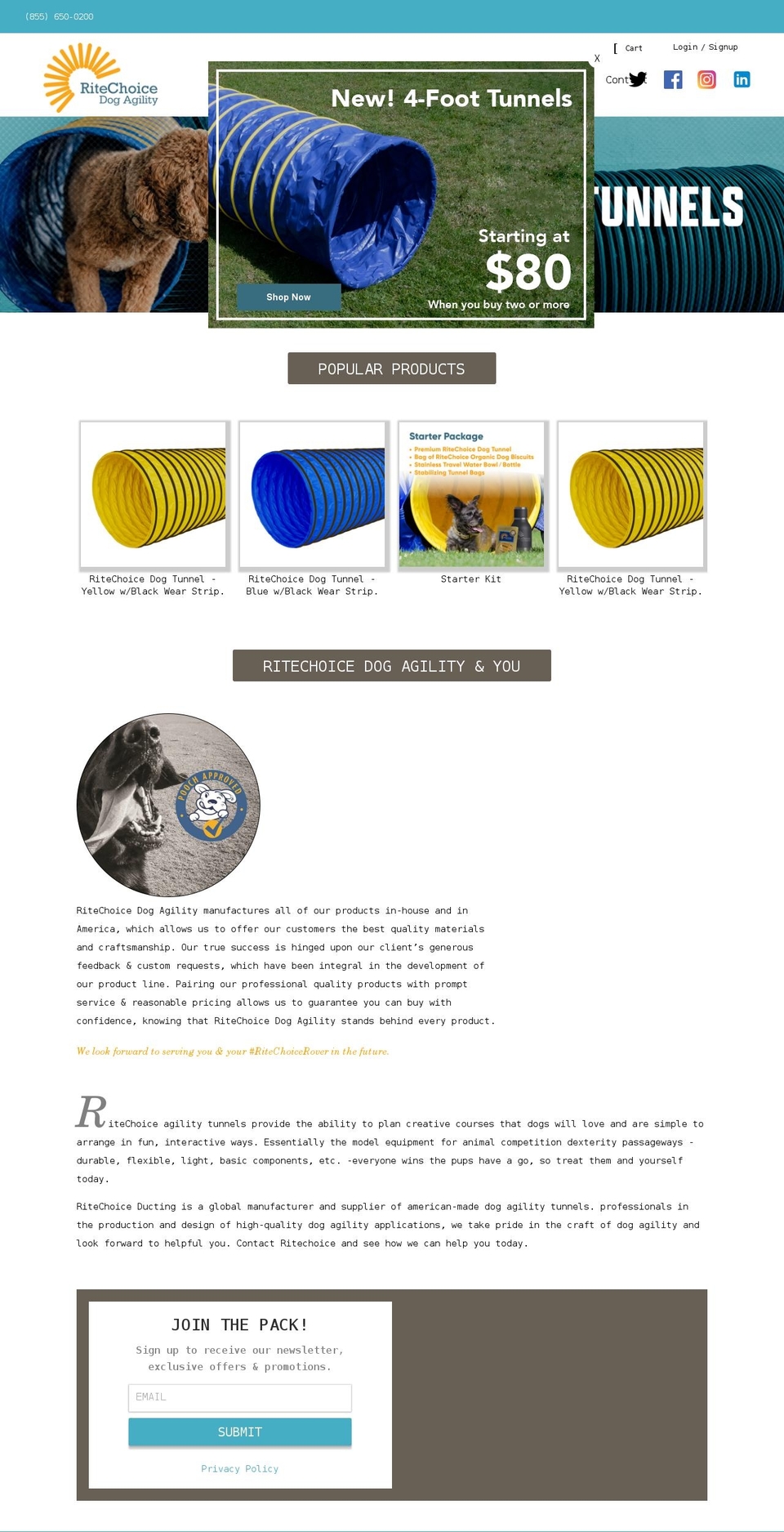 ritechoicedogagility.com shopify website screenshot