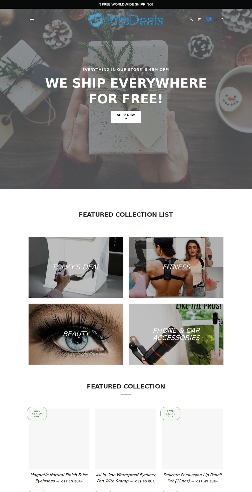 ritedeals.com shopify website screenshot