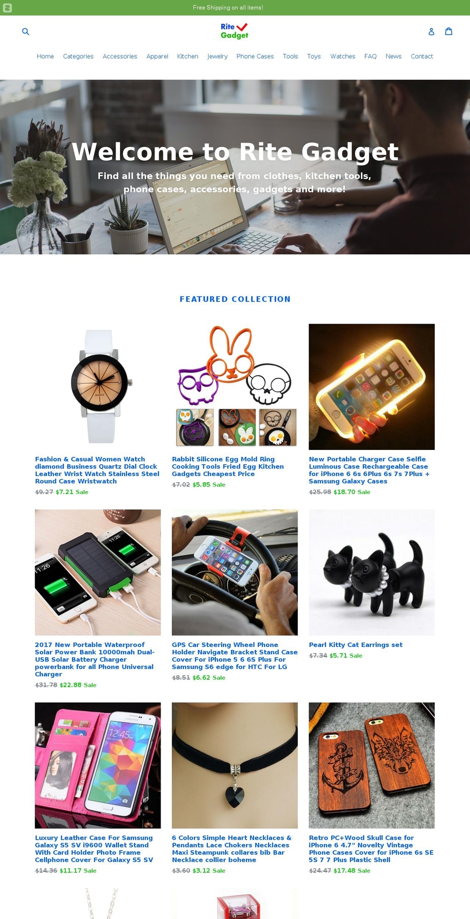ritegadget.com shopify website screenshot