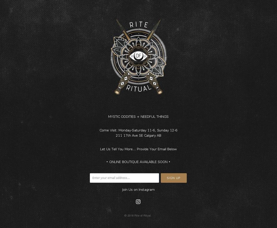 riteofritual.com shopify website screenshot