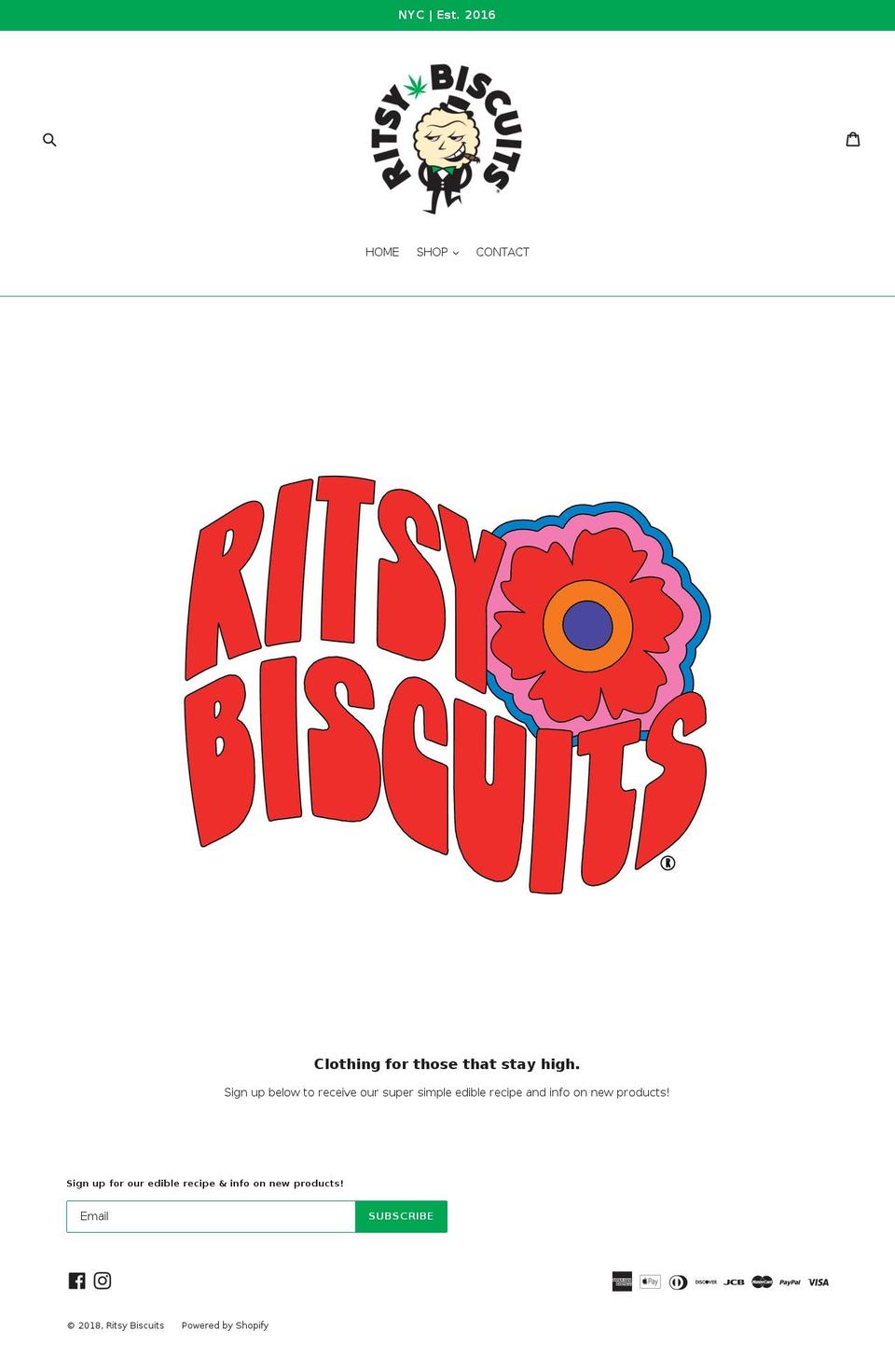 ritsybiscuits.com shopify website screenshot