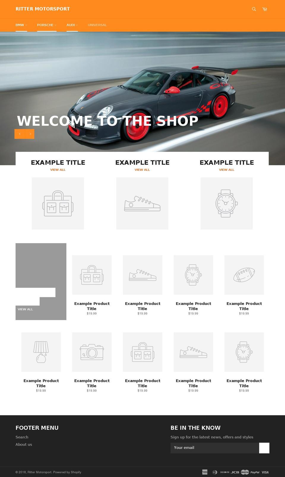 rittermotorsport.com — Shopify storefront screenshot