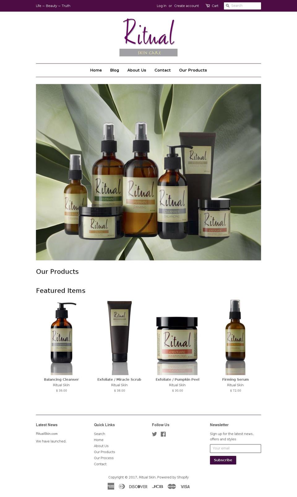 ritualskin.com shopify website screenshot