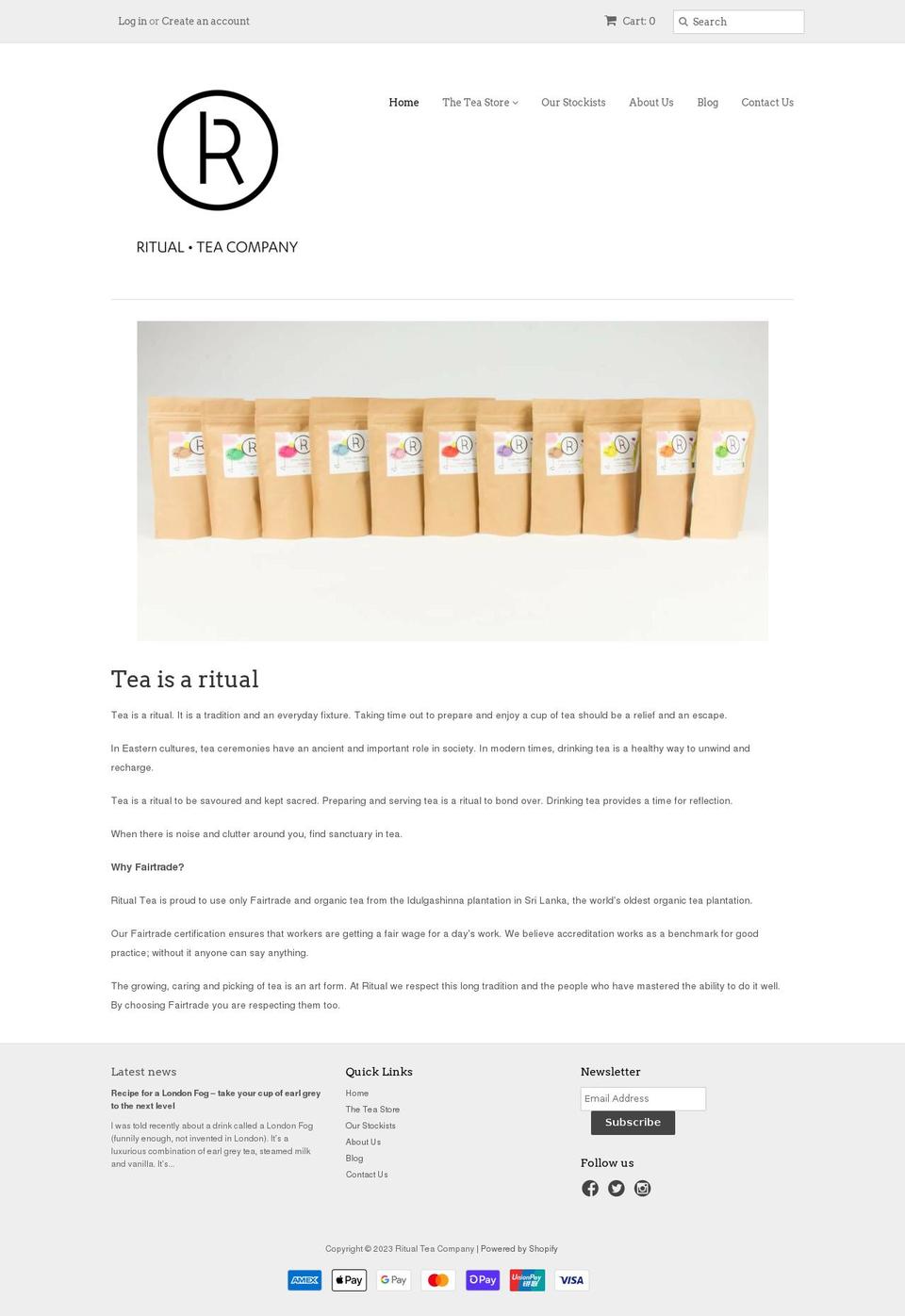 ritualteacompany.co.nz shopify website screenshot