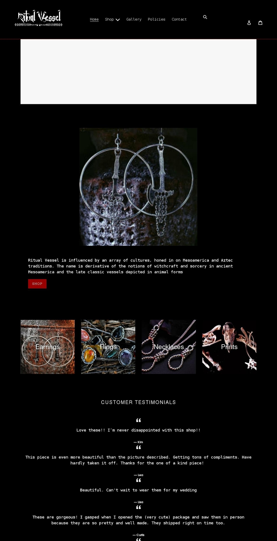 ritualvessel.com shopify website screenshot